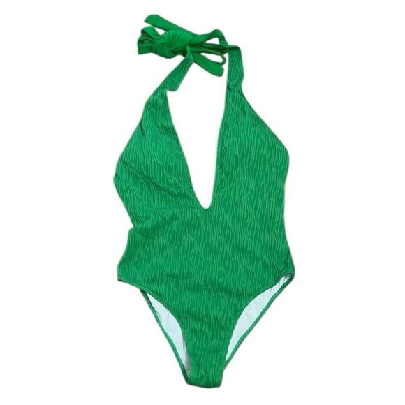 Zaful Green One Piece Halter Back Swimsuit(Size Small) - Picture 2 of 7